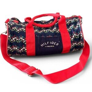 Tommy Hilfiger Girl Mini Duffle Gym Bag Floral Navy Blue Cute